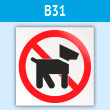 Знак «Выгул собак запрещен», B31 (пластик, 200х200 мм)